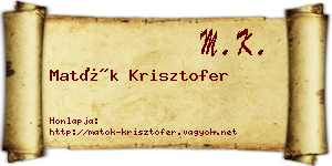 Matók Krisztofer névjegykártya